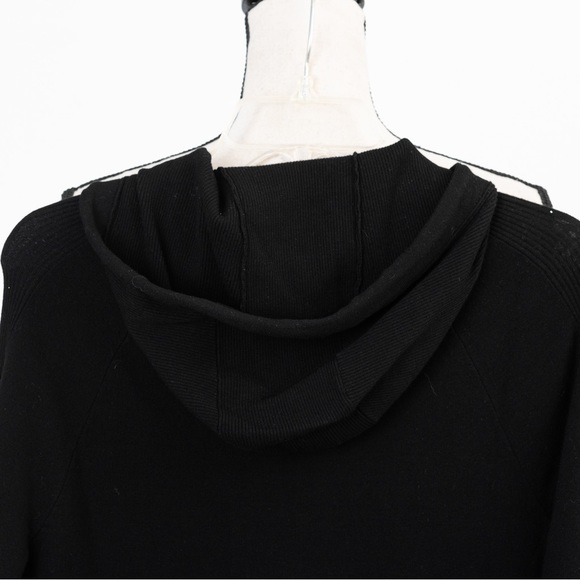 Michael Kors black hooded zipper cardigan sweater jacket urban minimalist XS - Picture 4 of 11